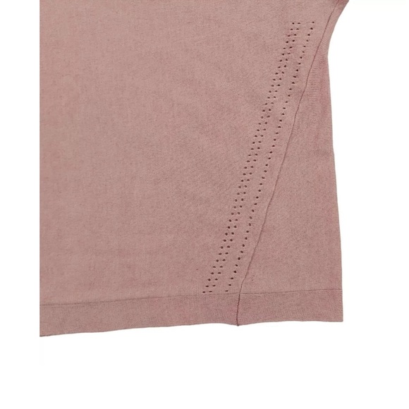 J. Jill Top Rose Dolman Sleeve Knitted V-Neck Cotton Blend Lightweight - Picture 4 of 7